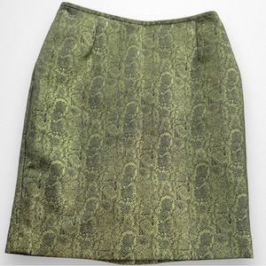 LeSuit Snakeskin Print Metallic Midi Skirt